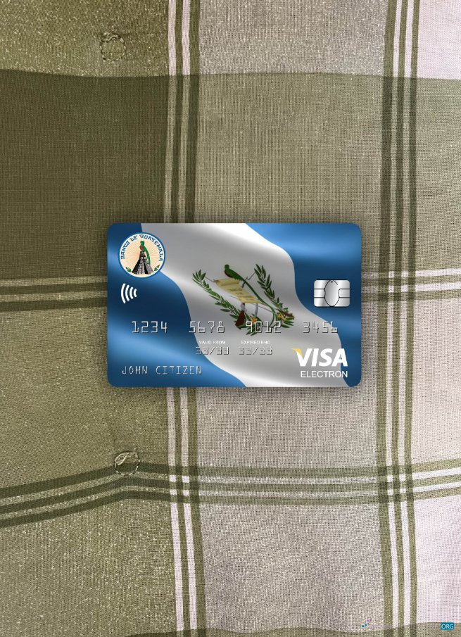 Download Guatemala Banco de Guatemala visa electron card photolook front Photoshop template